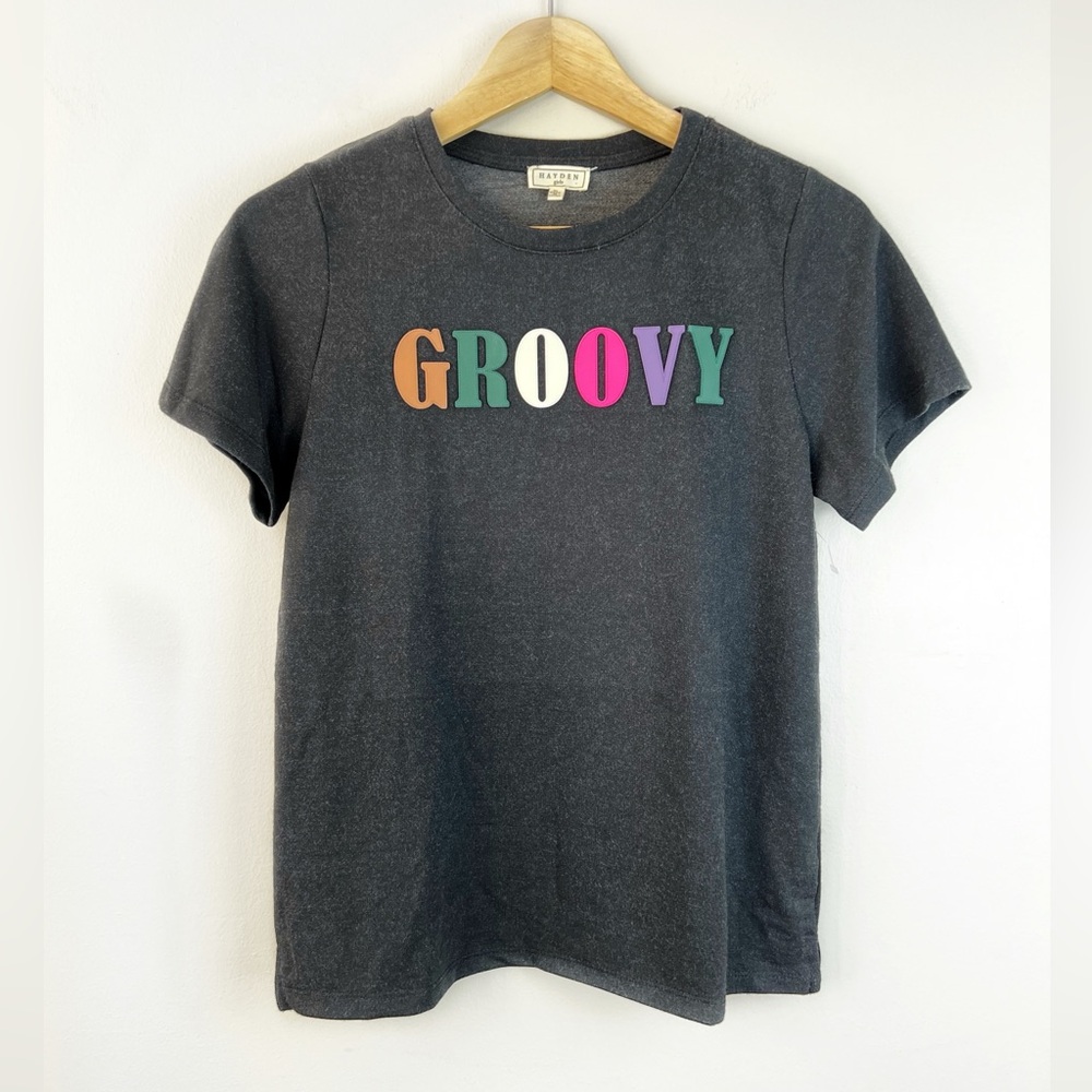 Hayden Girls French Terry GROOVY verbiage T-shirt girls size XL